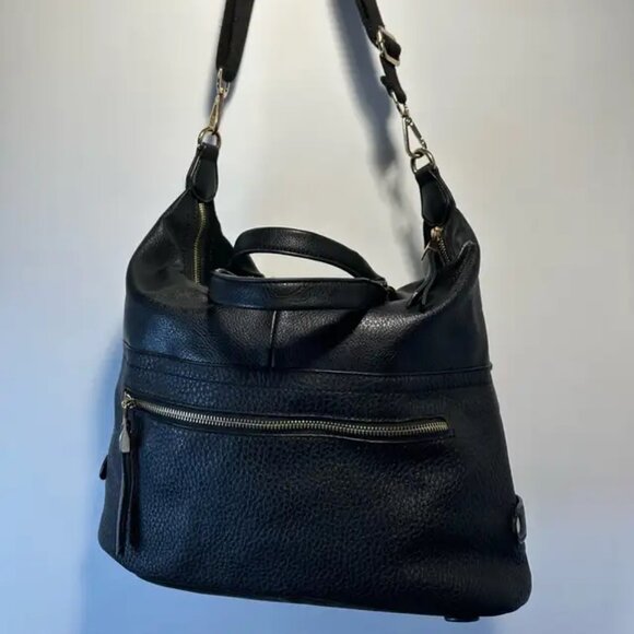Moda Luxe London satchel in black vegan leather - Picture 1 of 5